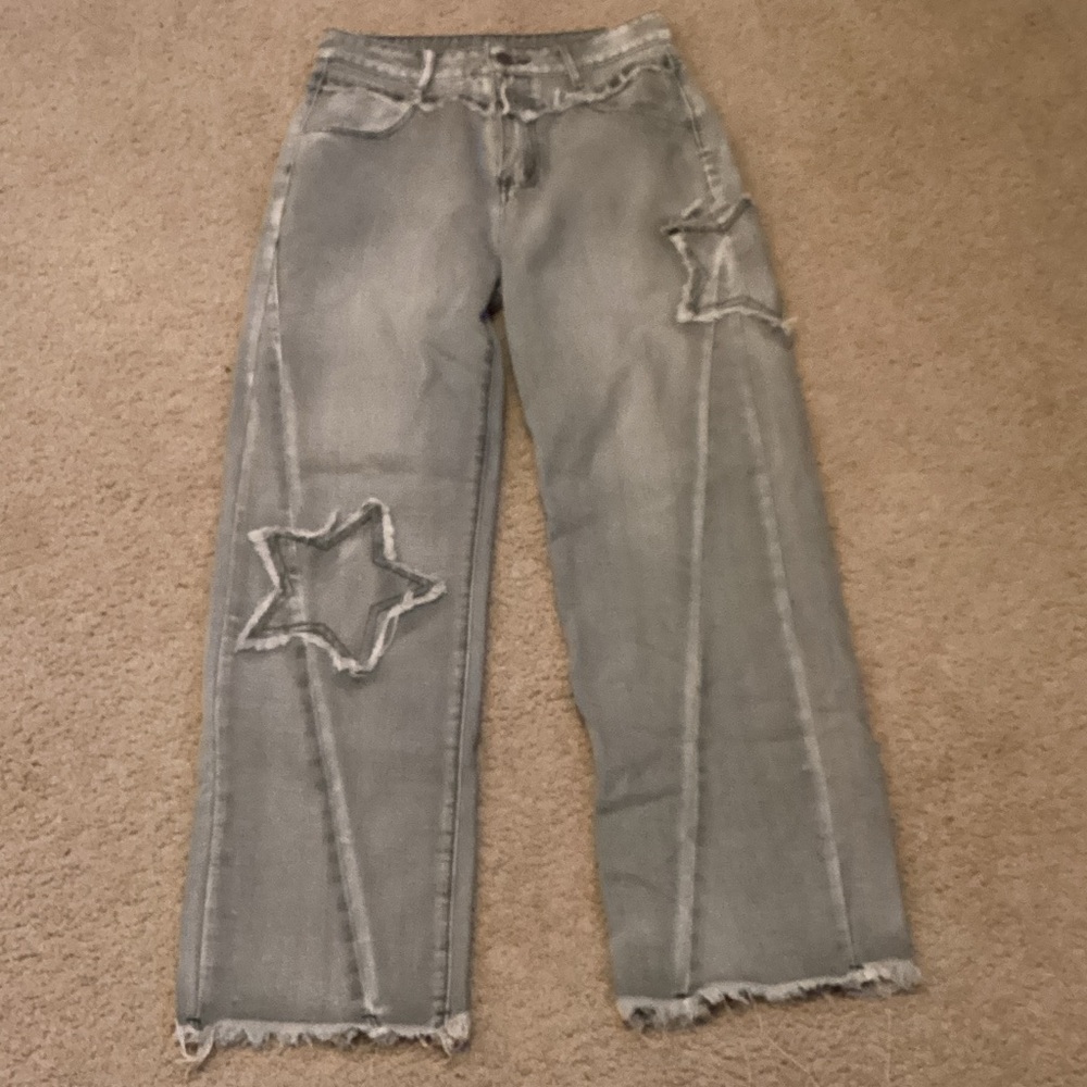 Grey jeans with stars